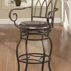 Coaster 102575 Decorative Black Metal Bar Stool with Scrolled Arms - Bar Stools And Counter Stools