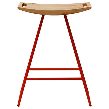 Roberts Table Stool, Solid Maple, White