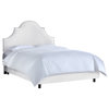 Taylor Nail Button High Arch Notched Bed, Velvet White, Full