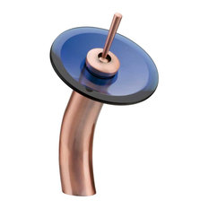 Waterfall Faucet Cast Antique Copper 12" Glass Tall