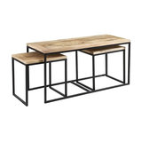 Cosmos Industrial Long John Coffee Table, 3-Piece Set