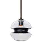 Besa Lighting - Besa Lighting 1TT-HULA8BK-BR Hula 8 - 1 Light Stem Pendant - Canopy Included: Yes  Canopy DiHula 8 1 Light Stem  Black Clear/Black GlUL: Suitable for damp locations Energy Star Qualified: n/a ADA Certified: n/a  *Number of Lights: 1-*Wattage:60w Incandescent bulb(s) *Bulb Included:No *Bulb Type:Incandescent *Finish Type:Black