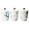 Vivere Set of 3 Square Canisters, Coral