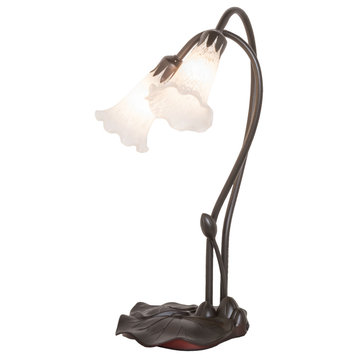 16 High White Pond Lily 2 Light Accent Lamp