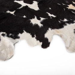 Luxury Natural Cowhide Area Rug,Handmade, Gray, Brown, Black, White, Large 7'7"x - Area Rugs