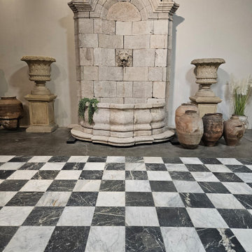 Checkerboard Antiqued Carrara Neo Marquina