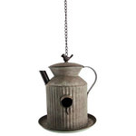 Zaer Ltd - Hanging Galvanized Teapot Birdhouse & Feeder "Oil Can" - Few things will add more country charm to a home than these galvanized birdhouse feeders. Shaped in different "teapot" like styles (ex. kettle, oil can, conventional teapot, etc.), there's a birdhouse for everyone. Each is made out of galvanized metal making them safe for the outdoors and inclement weather. The functionality, quality, and beauty of these pieces have made these a best seller.