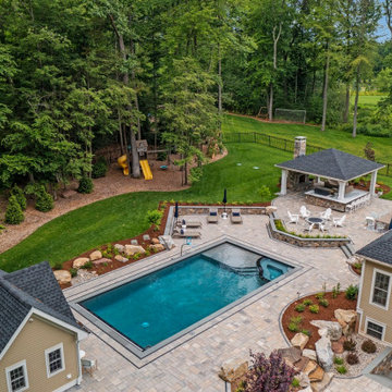 Simsbury, CT Rectangular Pool with Landscaper Clarke Landscapes