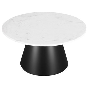 Posh Living Talen16"H Marble Coffee Table in Black/White Marble