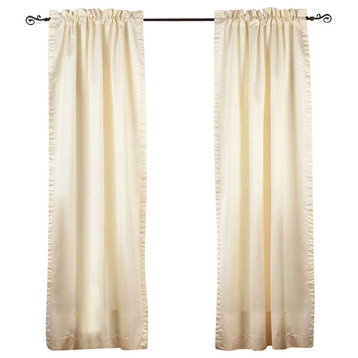 Lined-Cream Rod Pocket 90% blackout Curtain / Drape  - 60W x 96L - Piece