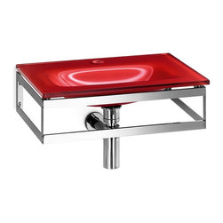 Pocia 665801.29.87 Wall Mounted Bathroom Sink in Red Glass - Bathroom Sinks