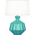 Robert Abbey - Robert Abbey Orion AL Orion 18" Vase Table Lamp - Steel Blue - Features Constructed from ceramic Includes an oyster linen shade with self fabric top diffuser Includes an energy efficient Candelabra (E12) base LED bulb High / Low switch Made in the United States UL rated for dry locations Dimensions Height: 17-3/4" Width: 12-1/2" Product Weight: 6 lbs Shade Height: 7-1/2" Shade Top Diameter: 11.5" Shade Bottom Diameter: 12.5" Electrical Specifications Max Wattage: 60 watts Number of Bulbs: 1 Max Watts Per Bulb: 60 watts Bulb Base: Candelabra (E12) Voltage: 110 volts Bulb Included: Yes