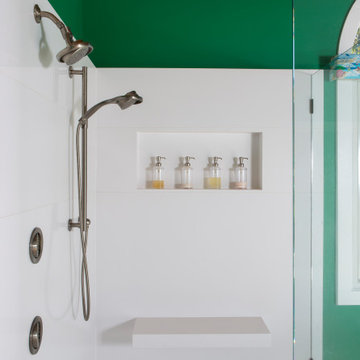 Custom Quartz Shower w/ Frameless Glass