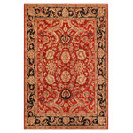Bareens Designer Rugs - Bohemien Ziegler Nakesha Red Blue Hand-Knotted Wool Rug - 8'2'' x 10'3'' - Enhance the ambiance of your home with this magnificent Persian-influenced Turkish hand-knotted rug made by skilled artisans capable of creating the most exceptional vegetable dyes and hand-spun wool. This exquisite handmade rug is a one-of-a-kind Peshawar Kafkaz, otherwise identified as Chobi, Chobi Peshawar, Oushak, or Ziegler rug. These handmade rugs are crafted in Pakistan utilizing superior-quality wool imported from Australia, New Zealand, and Korea in two types of weaves: the Persian weave and the Mori weave. This rug is meticulously crafted by hand using the finest natural vegetable dyes extracted from local plants. The artisans use a blend of hand-spun local and fine merino wool, resulting in a rug with a compelling texture, higher lanolin content, and longer staple. The artisans occasionally incorporate natural or artificial silk into the pile to enhance specific motifs. The finished product is an awe-inspiring execution of flawless design and an understated palette that exudes elegance.