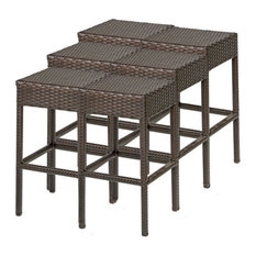Backless Outdoor Bar Stools, Outdoor Backless Wicker Bar Stools