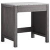 Jacques 30" Single Make-Up Table, White Carrera Marble Top, Distressed Gray