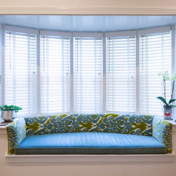 Bay window with custom cushion seating