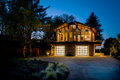 Example of a minimalist exterior home design in Other