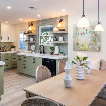 Transitional Green Serenity Kitchen