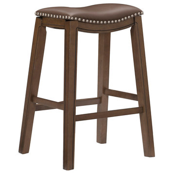 Yannis 29" Height Saddle Stool, Brown