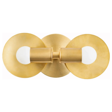 Brass Backsplash Vanity Light Fixture, Raw Brass