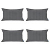 Set of 4 Gray Houndstooth Lumbar Pillow Covers