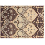 Bareens Designer Rugs - Abstract Nabila Brown/Ivory Wool&Silk Rug - 4'0'' x 6'0'' - An elegant hand knotted rug made of finest quality wool and viscous is a brilliant foundation for any room. Breathtaking intricate design with mesmerizing Intricacy with pleasing color palette will enumerate another dimension to your decor.