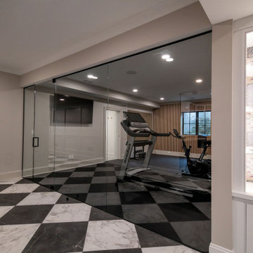 Art Deco-Inspired Basement, Pool, and Cabana