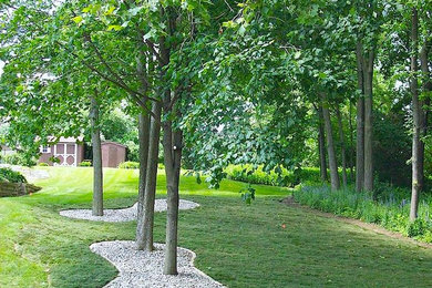 Photo of a large traditional partial sun backyard gravel formal garden in Other.