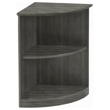 Medina Series Quarter Round 2-Shelf Bookcase, 20"x20"x29-1/2", Gray Steel