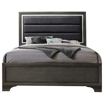 Acme Caren Eastern King Bed, Charcoal and Gray