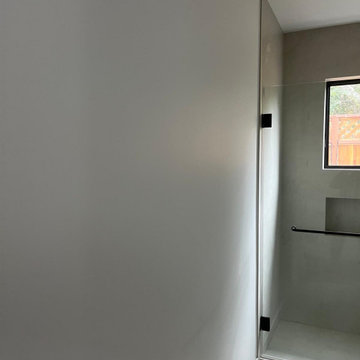 Modern clean and sleek, walk-in shower