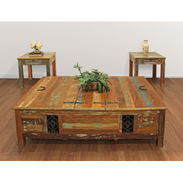 Trinidad 3-Piece Coffee Table Set With 60" Storage Coffee Table and 2 End Tables
