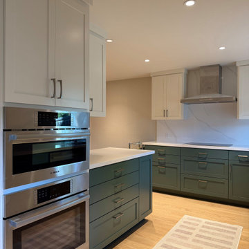 Expanded Green and White Kitchen