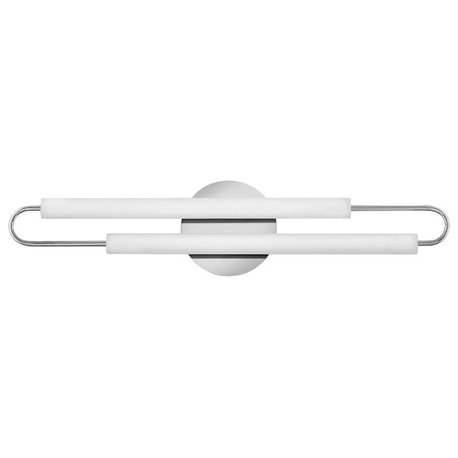 Hinkley EOS Lg 25" LED Bath Vanity Light Fixture, Chrome + Etched Glass