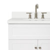 Ariel Hamlet 73" Oval Sinks Bath Vanity Carrara Marble, White, 1.5" White Quartz