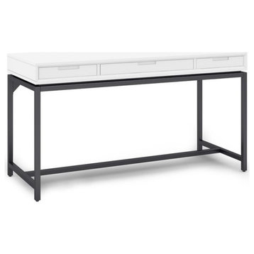 Simpli Home Banting Solid Hardood Industrial 60 " Desk in White