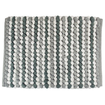 Gray Microfiber Stripe Bath Mat, 17"x24"