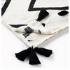Black and White Woven Cotton Chevron Throw Blanket