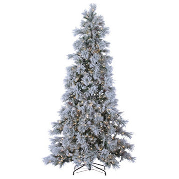 Pre-Lit Lightly Flocked Snowbell Pine With 900 Twinkling Lights, 9 Foot