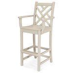 Polywood - Polywood Chippendale Counter Arm Chair, Sand - Added height and arms make this chair a favorite choice among guests. POLYWOOD furniture is constructed of solid POLYWOOD lumber that's available in a variety of attractive, fade-resistant colors. It won't splinter, crack, chip, peel or rot and it never needs to be painted, stained or waterproofed. It's also designed to withstand nature's elements as well as to resist stains, corrosive substances, salt spray and other environmental stresses. Best of all, POLYWOOD furniture is made in the USA and backed by a 20-year warranty.