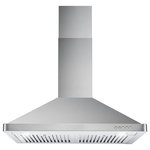 Cosmo - Cosmo Wall-Mount Range Hood, 30" - Clear the air in your kitchen with the modern lines and high-power function of the Cosmo Wall-Mount Range Hood. This kitchen hood ventilates air quietly, allowing you to continue your kitchen conversations as you cook. With efficient LED lights and dishwasher-safe grease filters you'll be able to cut down on waste, giving you a sustainable and eco-friendly kitchen appliance. Stainless steel construction, push-button controls and three speed settings all equip this range hood for the modern kitchen.