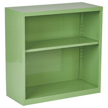 Metal Bookcase, Green, Ships fully Assembled.