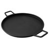 Kenmore 14 Inch Cast Iron Pizza Pan in Black