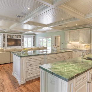 75 Beautiful Open Concept Kitchen With Green Countertops Pictures