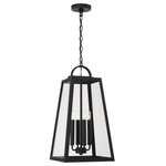 Capital Lighting - Capital Lighting 943744BK Leighton, 4 Light Outdoor Hanging Lantern - The subtle contrast of the clean arch on top of thLeighton 4 Light Out Black Clear GlassUL: Suitable for damp locations Energy Star Qualified: n/a ADA Certified: n/a  *Number of Lights: 4-*Wattage:60w E12 Candelabra Base bulb(s) *Bulb Included:No *Bulb Type:E12 Candelabra Base *Finish Type:Black