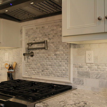 Irvine: White Kitchen with Built-in Desk
