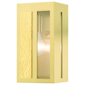 Livex Lighting 27411 Lafayette 9" Tall Outdoor Wall Sconce - Satin Brass