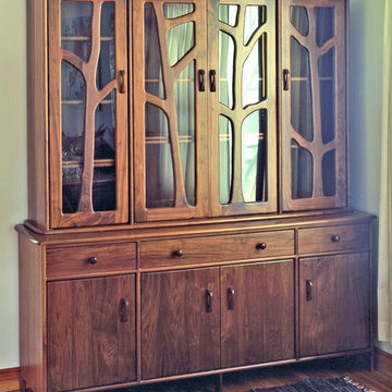 American black walnut buffet and hutch