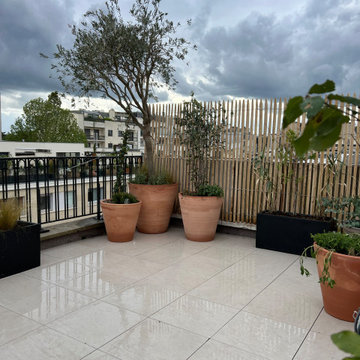 Une terrasse sur un toit à Neuilly